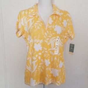 J29 - IZOD yellow floral shirt
